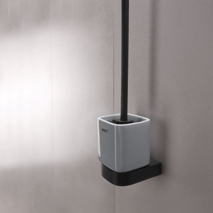 NIMCO NKC set-94KN-90 - Zidna četka za WC i držač toaletnog papira NIKAU bijela/mat crna