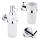 NIMCO UN set-31W-26 - Zidni dozator za sapun, stalak za četkice za zube i zidna kuka UNIX 250 ml mat staklo/sjajni krom