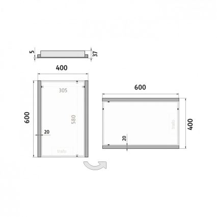 NIMCO ZP 11000 - LED Kupaonsko ogledalo s pozadinskim osvjetljenjem LED/18W/230V 6500K 60x40 cm IP44