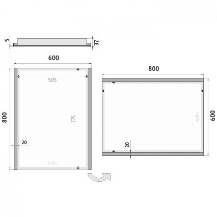 NIMCO ZP 11002 - LED Kupaonsko ogledalo s pozadinskim osvjetljenjem LED/24W/230V 6500K 80x60 cm IP44