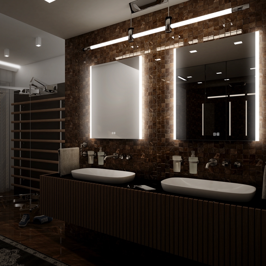 NIMCO ZP 11002VX - LED Ogledalo za kupaonicu s prigušivim pozadinskim osvjetljenjem LED/24W/230V 3000-6500K 80x60 cm IP44