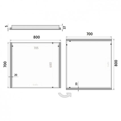 NIMCO ZP 11003 - LED Kupaonsko ogledalo s pozadinskim osvjetljenjem LED/21W/230V 6500K 70x80 cm IP44