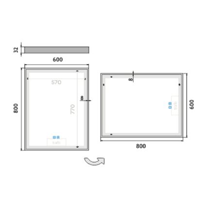 NIMCO ZP 13002VX - LED Dimmabilno osvijetljeno kupaonsko ogledalo LED/41W/230V 3000-6500K 80x60 cm IP44