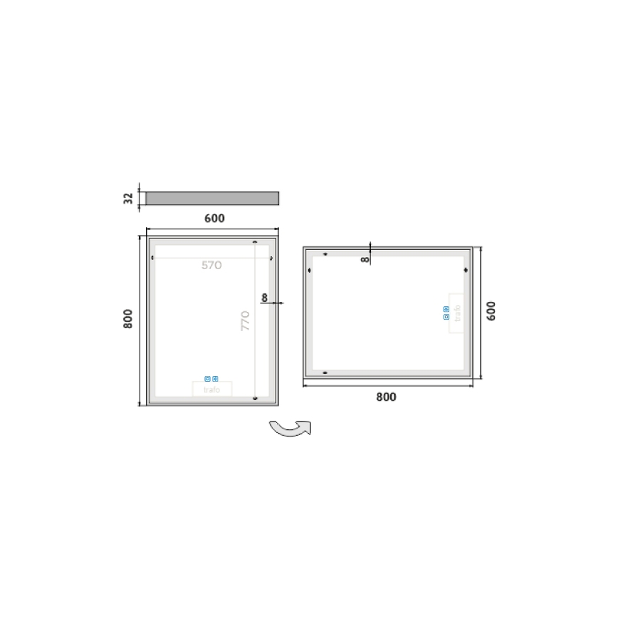 NIMCO ZP 13002VX - LED Dimmabilno osvijetljeno kupaonsko ogledalo LED/41W/230V 3000-6500K 80x60 cm IP44