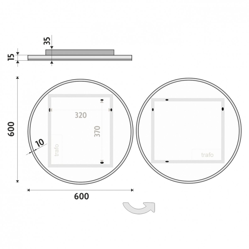 NIMCO ZP 26000R - Ogledalo za kupaonicu s LED pozadinskim osvjetljenjem LED/26W/230V 6500K Ø 60 cm IP44