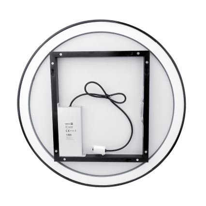 NIMCO ZPC 28001RVX-90 - LED prigušivo kupaonsko ogledalo s pozadinskim osvjetljenjem LED/33W/230V 3000-6500K Ø 70 cm mat crne boje IP44