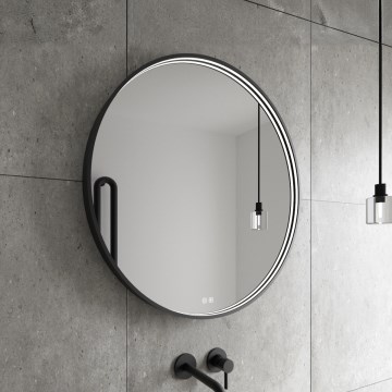 NIMCO ZPC 31000RVX-90 - LED prigušivo osvijetljeno kupaonsko ogledalo LED/20W/230V 3000-6500K promjer 60 cm mat crna IP44