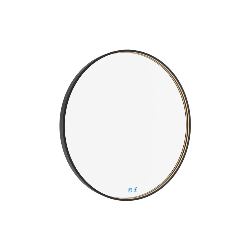 NIMCO ZPC 31001RVX-90 - LED Ogledalo za kupaonicu s prigušivim pozadinskim osvjetljenjem LED/22W/230V 3000-6500K pr. 70 cm mat crna IP44