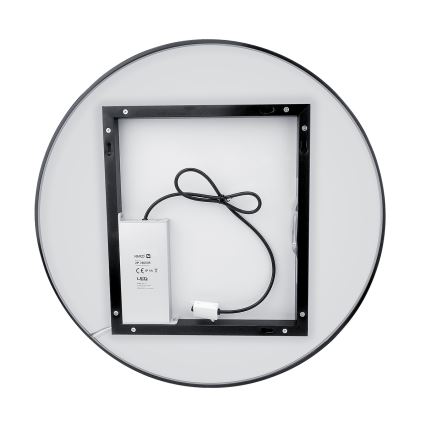 NIMCO ZPC 31001RVX-90 - LED Ogledalo za kupaonicu s prigušivim pozadinskim osvjetljenjem LED/22W/230V 3000-6500K pr. 70 cm mat crna IP44