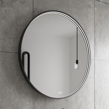 NIMCO ZPC 31001RVX-90 - LED kupaonsko ogledalo s pozadinskim osvjetljenjem i mogućnošću prigušivanja LED/22W/230V 3000-6500K promjer 70 cm, mat crne boje, IP44