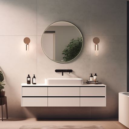 NIMCO ZPC 31002RVX-90 - LED prigušivo kupaonsko ogledalo s pozadinskim osvjetljenjem LED/26W/230V 3000–6500K Ø 80 cm mat crna IP44