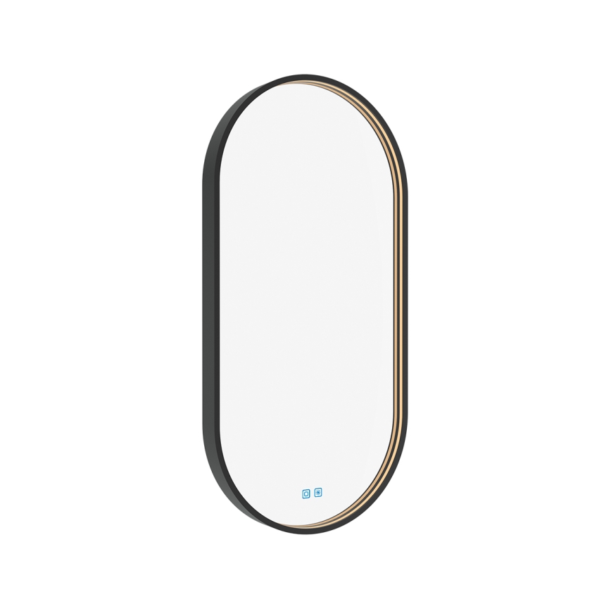 NIMCO ZPC 32002LVX-90 - LED prigušivo kupaonsko ogledalo s pozadinskim LED osvjetljenjem/25W/230V 3000-6500K 80x40 cm mat crna IP44