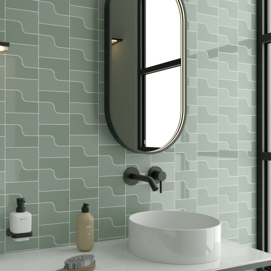 NIMCO ZPC 32002LVX-90 - LED prigušivo kupaonsko ogledalo s pozadinskim LED osvjetljenjem/25W/230V 3000-6500K 80x40 cm mat crna IP44