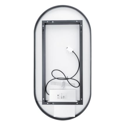 NIMCO ZPC 32002LVX-90 - LED Ogledalo za kupaonicu s prigušivim pozadinskim osvjetljenjem LED/25W/230V 3000-6500K 80x40 cm mat crna  IP44