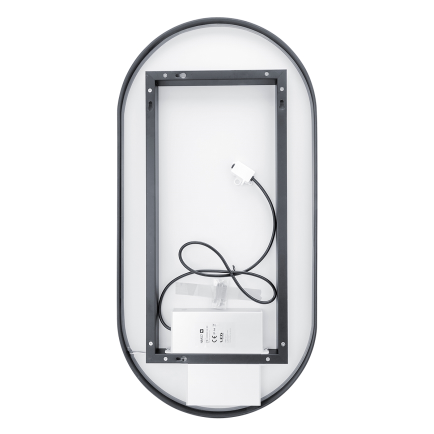 NIMCO ZPC 32002LVX-90 - LED Ogledalo za kupaonicu s prigušivim pozadinskim osvjetljenjem LED/25W/230V 3000-6500K 80x40 cm mat crna  IP44