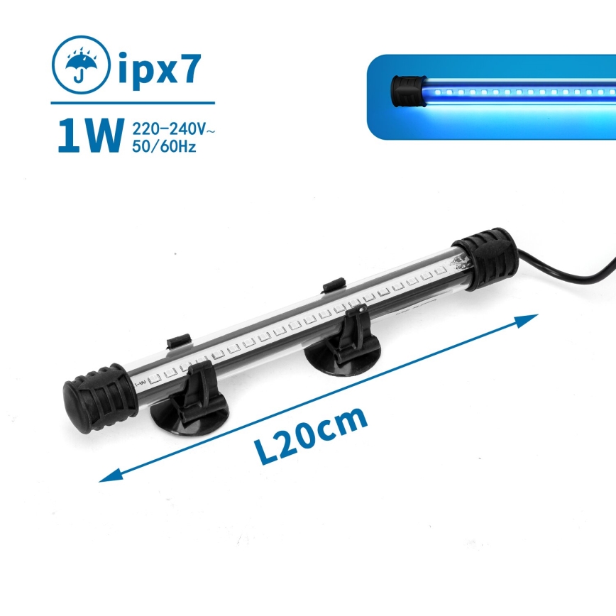 Nobleza - LED osvjetljenje akvarija LED/1W/230V IPX7 20 cm