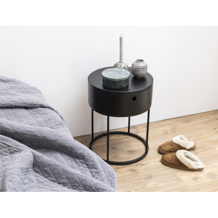 Noćni ormarić COLUM crni