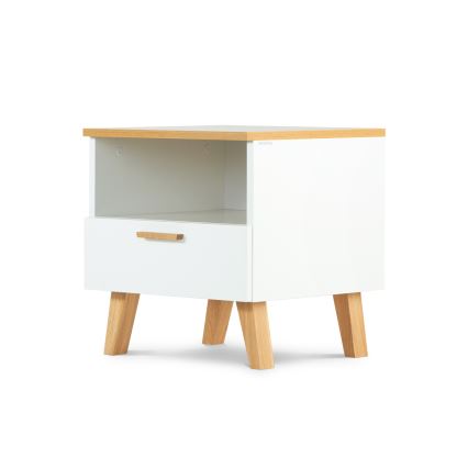 Noćni ormarić FRISK 50x48 cm bijela/prirodni hrast