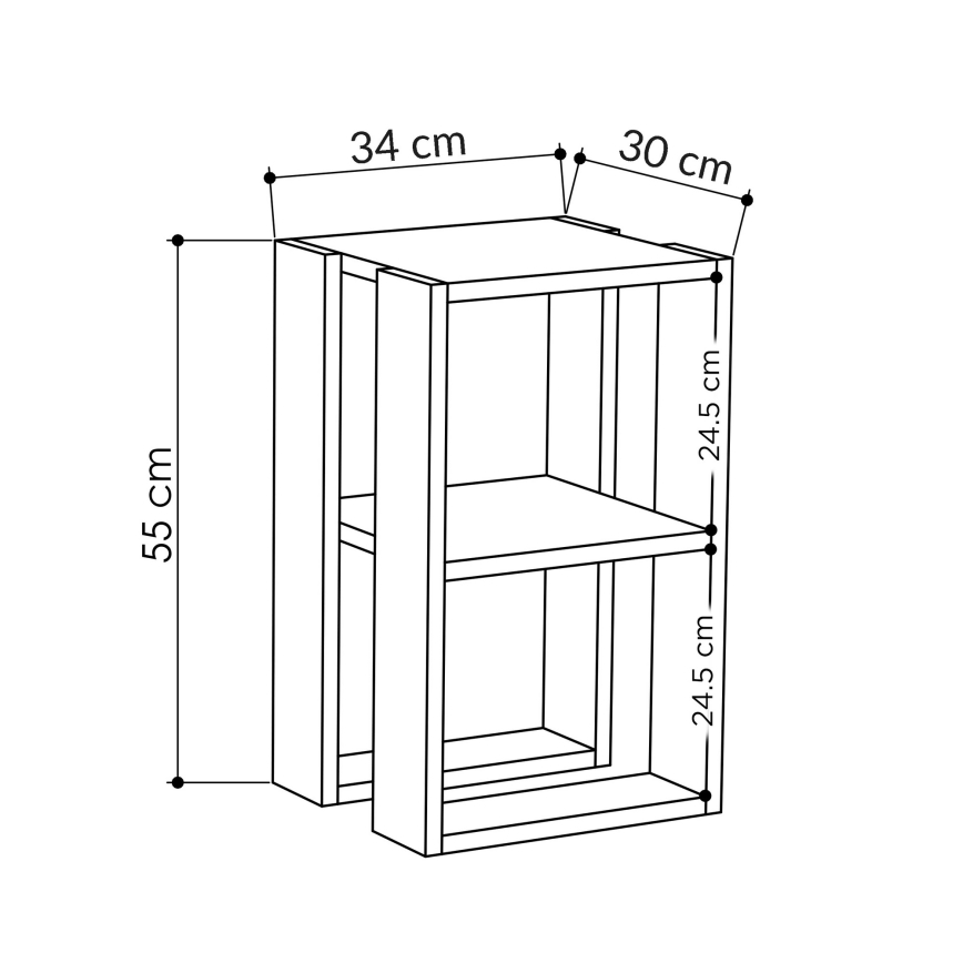 Noćni ormarić LONIE 55x30 bijela