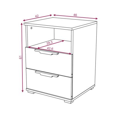 Noćni ormarić NED u dekoru hrasta Sonoma