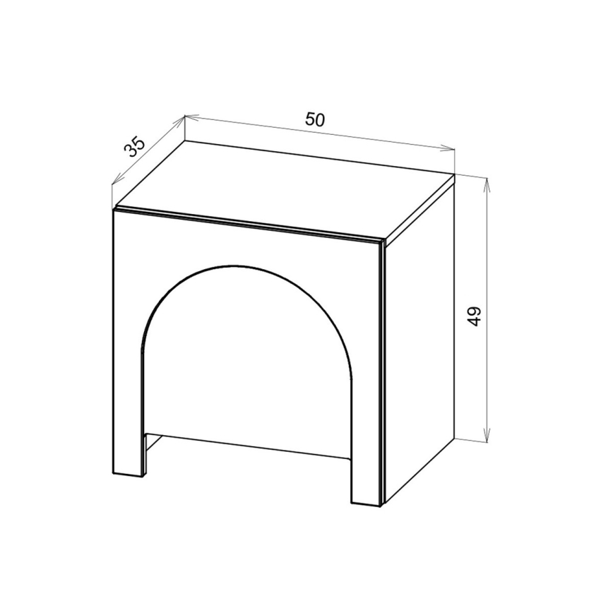 Noćni ormarić NIO kašmir/bež