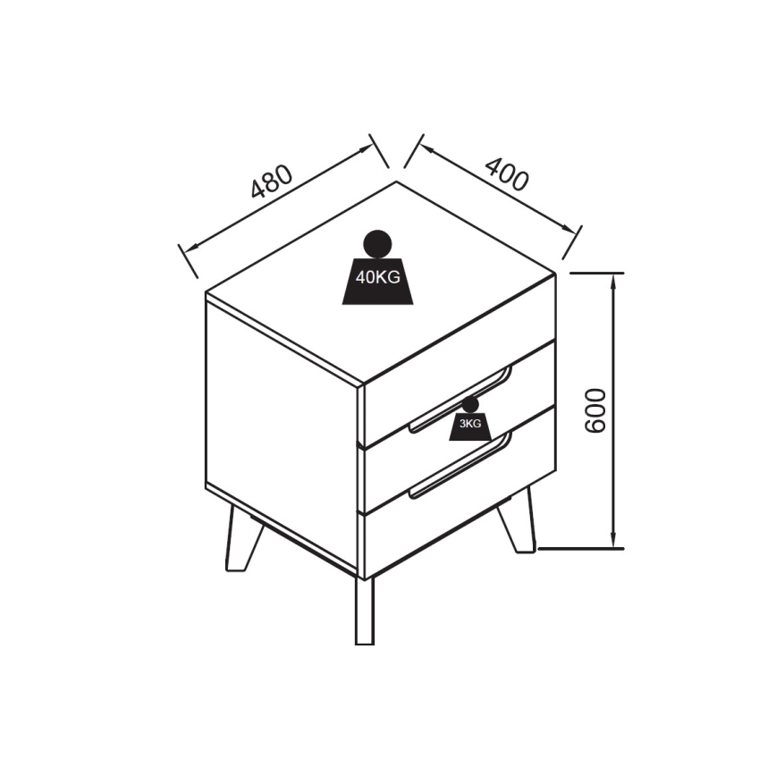 Noćni ormarić SINIRA bijeli