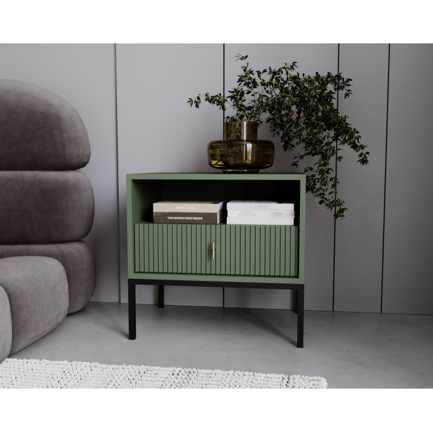 Noćni ormarić SUE zeleni/crni