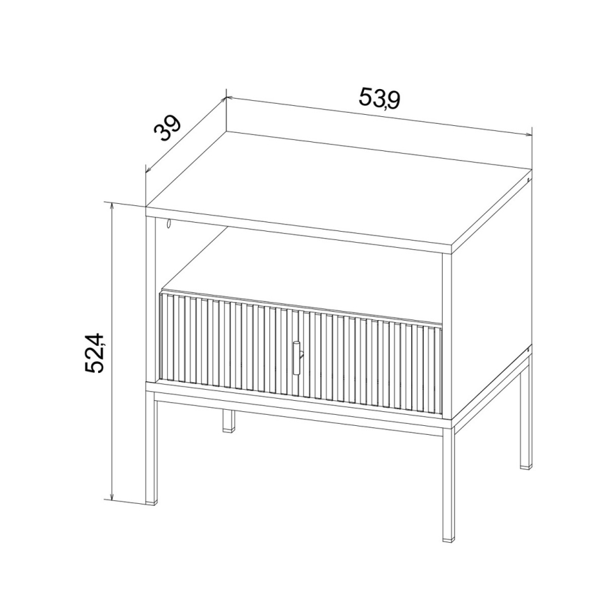 Noćni ormarić SUE zeleni/crni