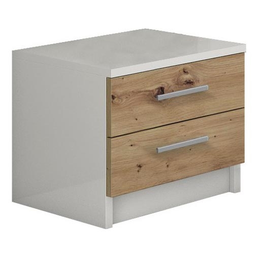 Noćni ormarić TOD bijela/hrast artisan