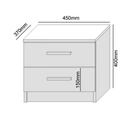 Noćni ormarić TOD hrast craft/crna