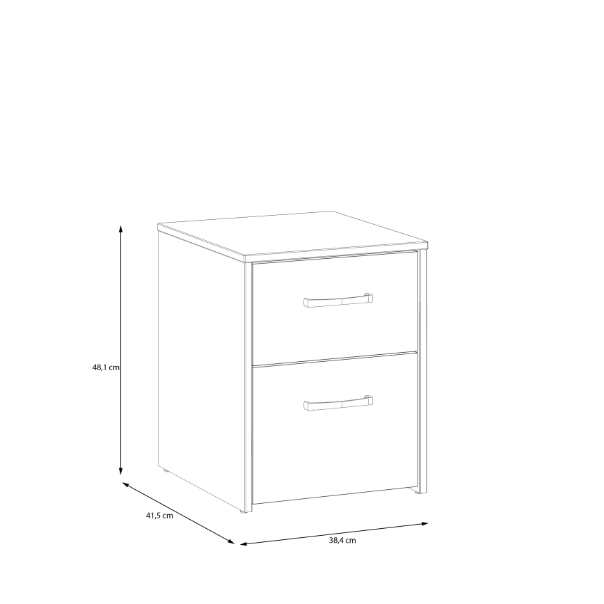 Noćni ormarić URO hrast artisan/bijela