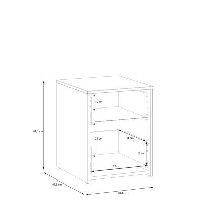 Noćni ormarić URO hrast artisan/bijela