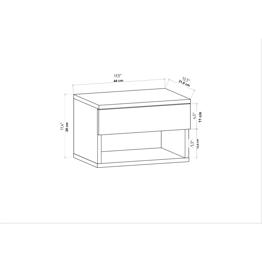 Noćni ormarić VETRA antracit