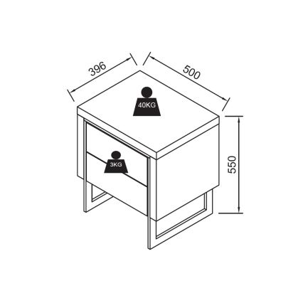 Noćni ormarić ZARINE hrast