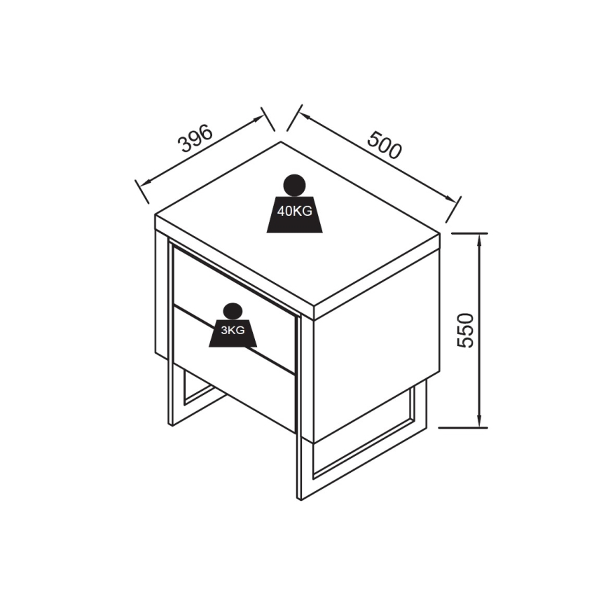 Noćni ormarić ZARINE hrast