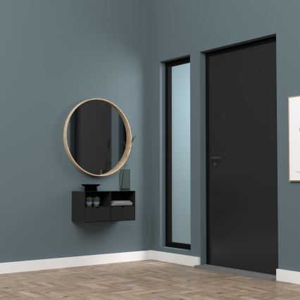 Noćni stolić s mogućnošću montaže na zid BEKIM crni