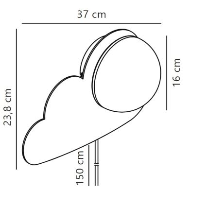Nordlux - Dječja zidna svjetiljka SKYKU CLOUD 1xE14/25W/230V oblak