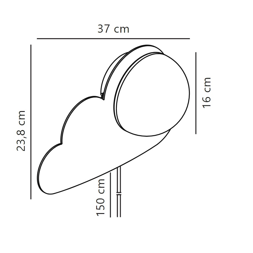 Nordlux - Dječja zidna svjetiljka SKYKU CLOUD 1xE14/25W/230V oblak