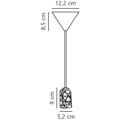 Nordlux - Kabel za napajanje HANG 1xE27/40W/230V siva/crna