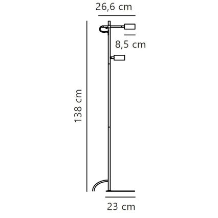 Nordlux - LED podesiva podna lampa CLYDE 2xLED/4W/230V
