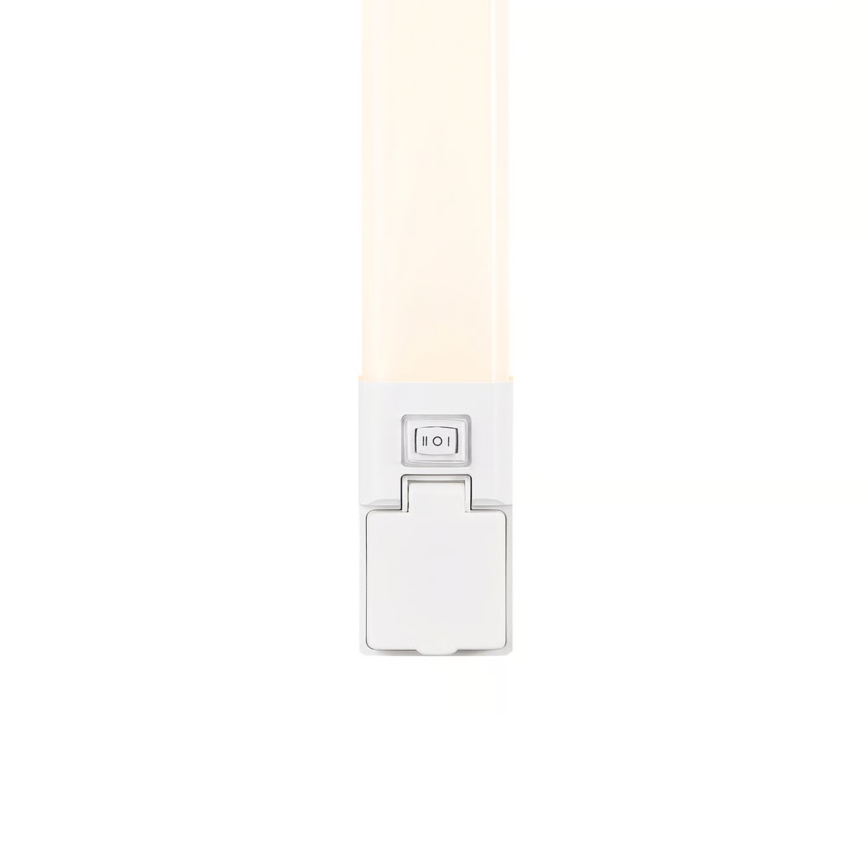 Nordlux - LED prigušivo svjetlo za kupaonsko ogledalo s utičnicom SJAVER LED/15W/230V IP44 60 cm bijela