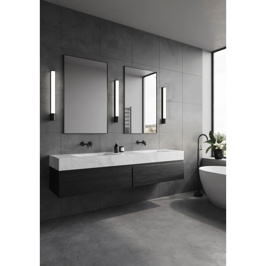 Nordlux - LED kupaonsko osvjetljenje za ogledalo s utičnicom MALAIKA LED/15W/230V IP44 68,4 cm crna