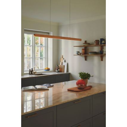 Nordlux - LED luster s prigušivanjem na sajli ILGAS LED/47W/230V 3000K bež/bijela/jasen 115 cm