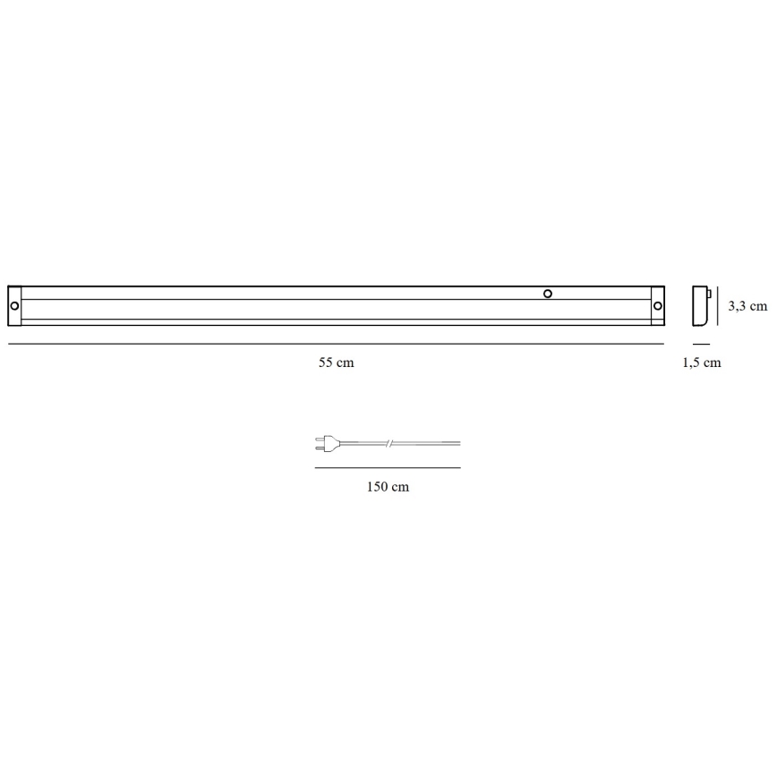 Nordlux - LED Podelementna svjetiljka PRESTON LED/8W/230V 3000/4000K 55 cm