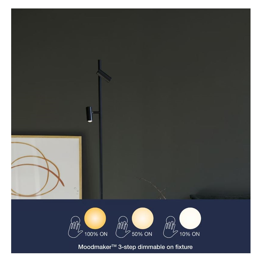Nordlux - LED Prigušiva dodirna podna lampa OMARI 2xLED/3,2W/230V crna