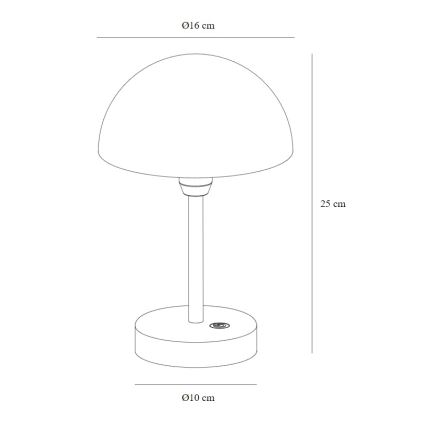 Nordlux - LED Prigušiva punjiva vanjska stolna lampa ELLEN LED/2,8W/3,7V IP44 crna