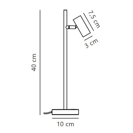 Nordlux - LED Prigušiva stolna lampa OMARI LED/3,2W/230V crna