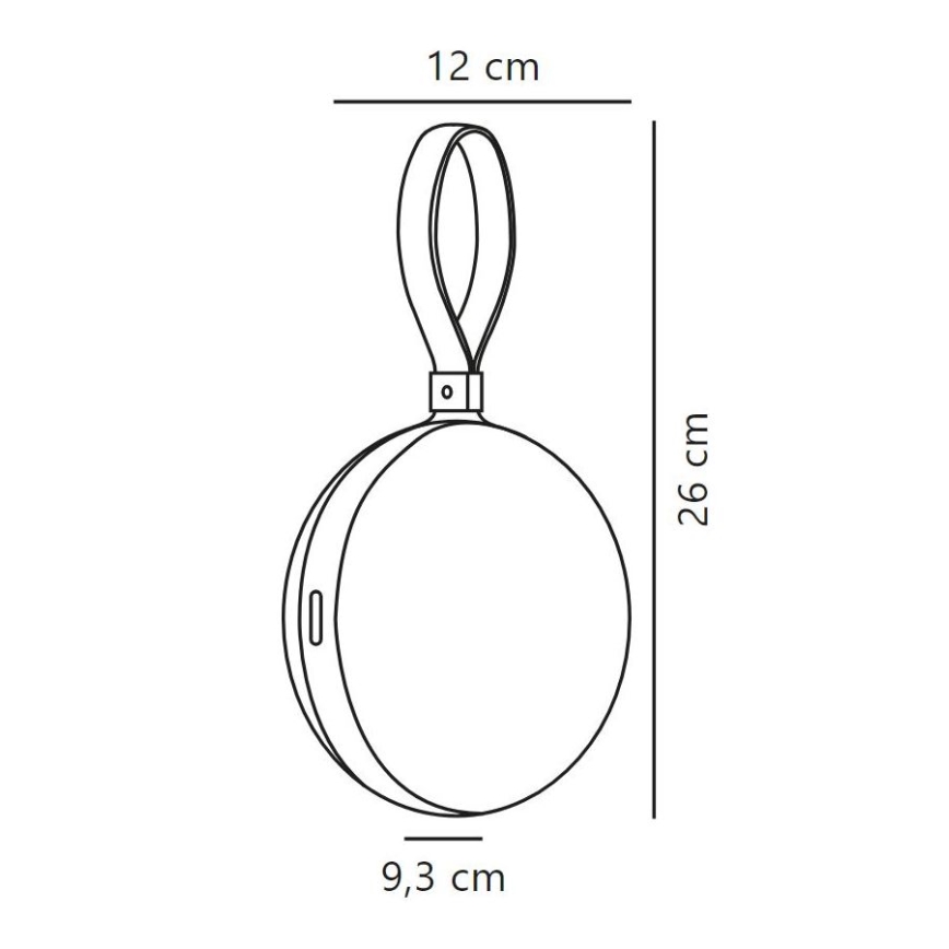 Nordlux - LED Prigušiva vanjska prijenosna svjetiljka BRING TO-GO LED/1W/3,7V IP54 crna