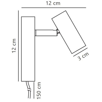 Nordlux - LED prigušivačka za zidno usmjereno svjetlo OMARI LED/3,2W/230V crna