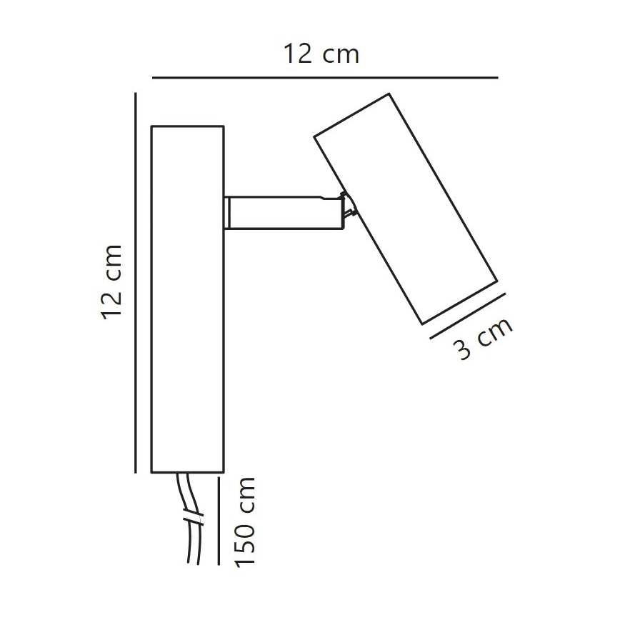 Nordlux - LED prigušivačka za zidno usmjereno svjetlo OMARI LED/3,2W/230V crna